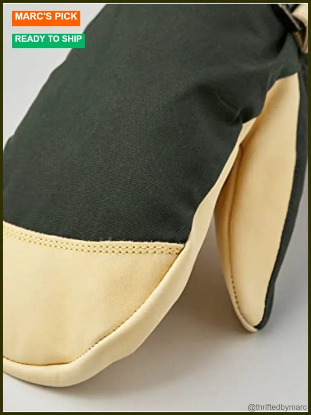 Unisex Winter Mittens Cotton Polyester Wax Finish Wool Lining Snowlock Velcro